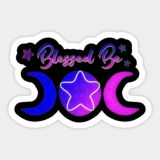 Blessed Be Triplemoon Abstract Night Edition Design Sticker